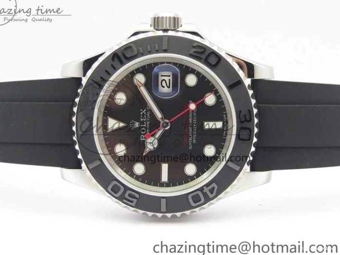 0416 Yacht-Master 116655 ARF SS Custom Made Black Ceramic Bezel on Oysterflex Rubber Strap A HighPerformance 3064